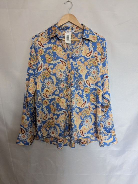 Miley & Molly Tops - NWT Miley + Molly | Blue Paisley Silky Blouse | Boho | L